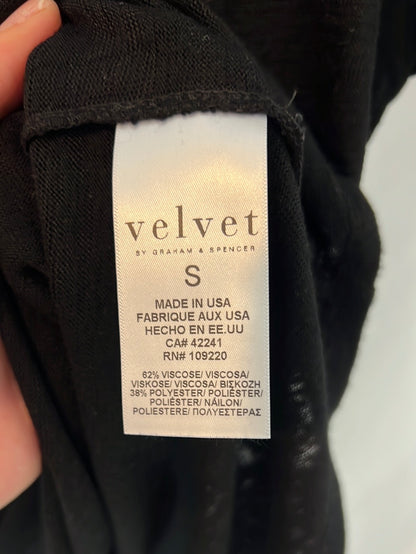 VELVET. Camiseta negra lino. T S