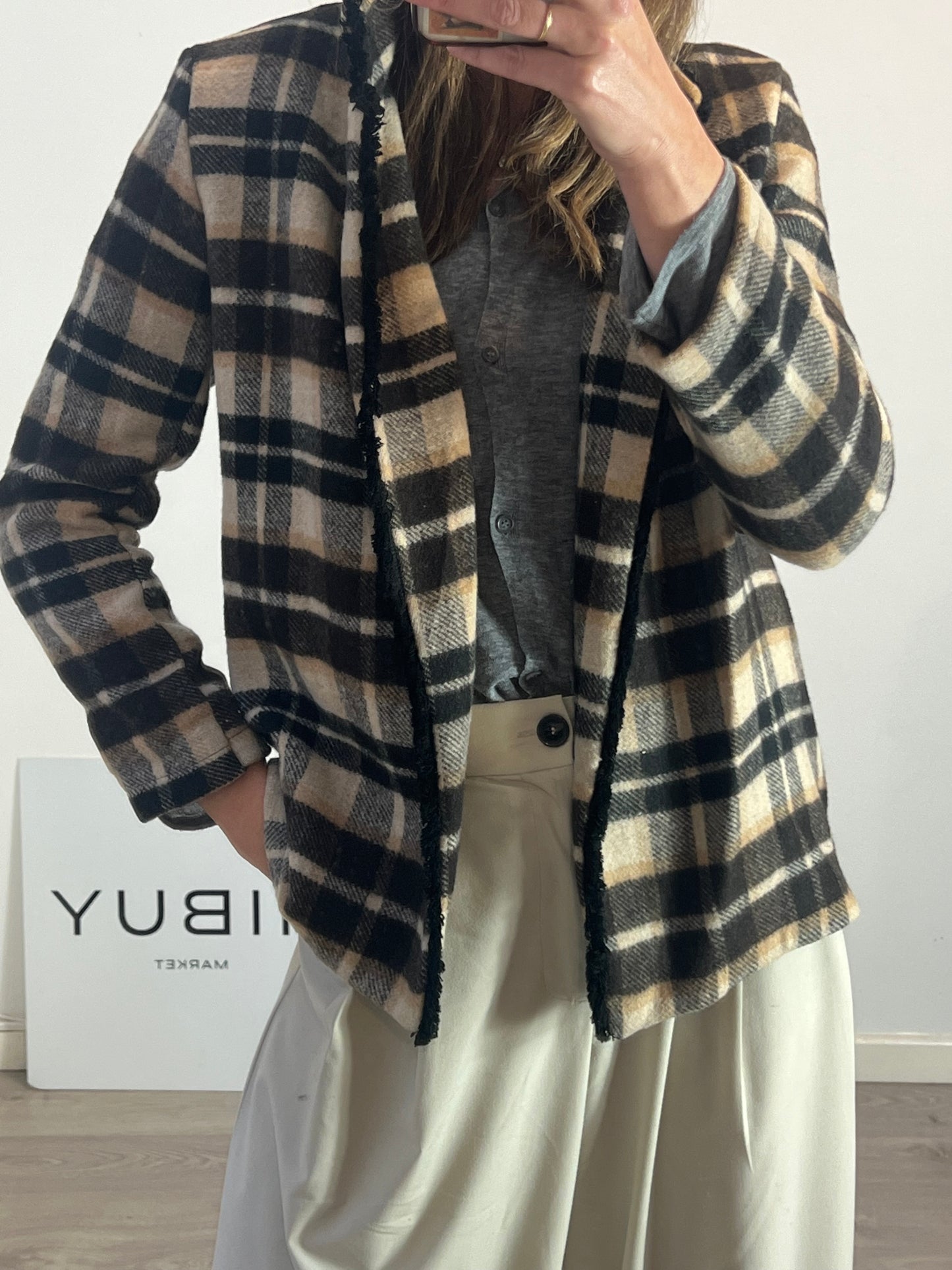 OTRAS. Blazer cuadros con lana. T L