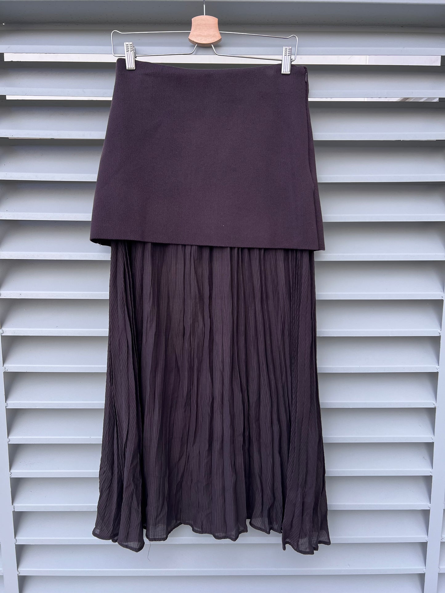 ZARA. Falda larga doble textura