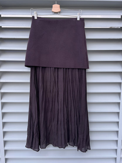 ZARA. Falda larga doble textura