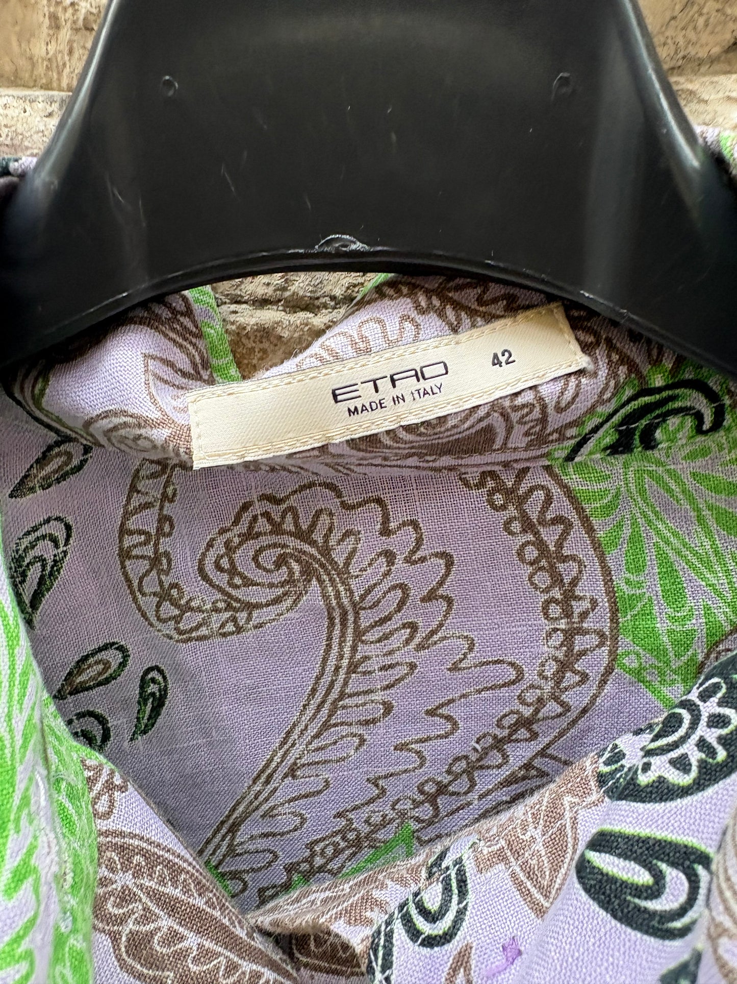 ETRO. Camisa lino estampada