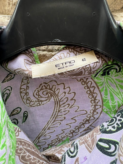 ETRO. Camisa lino estampada