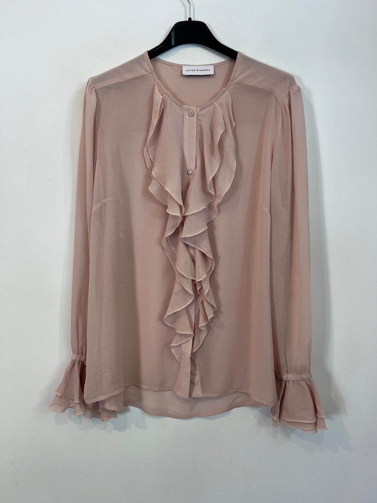 JAVIER SIMORRA. Blusa rosa volante Tu(m)