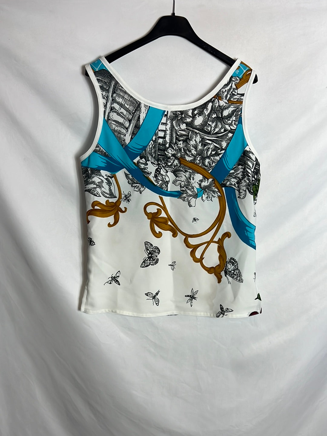 JAVALOY. Top blanco estampado. T L