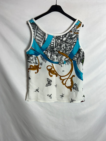 JAVALOY. Top blanco estampado. T L