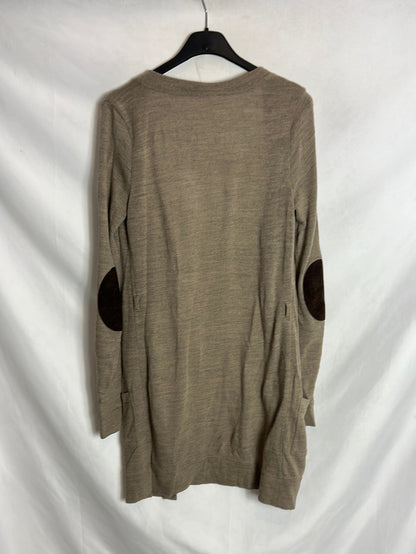 OTHER. Heathered brown cardigan with elbow patches. Size S/M