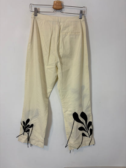 MACSENS. Pantalón beige detalle flecos