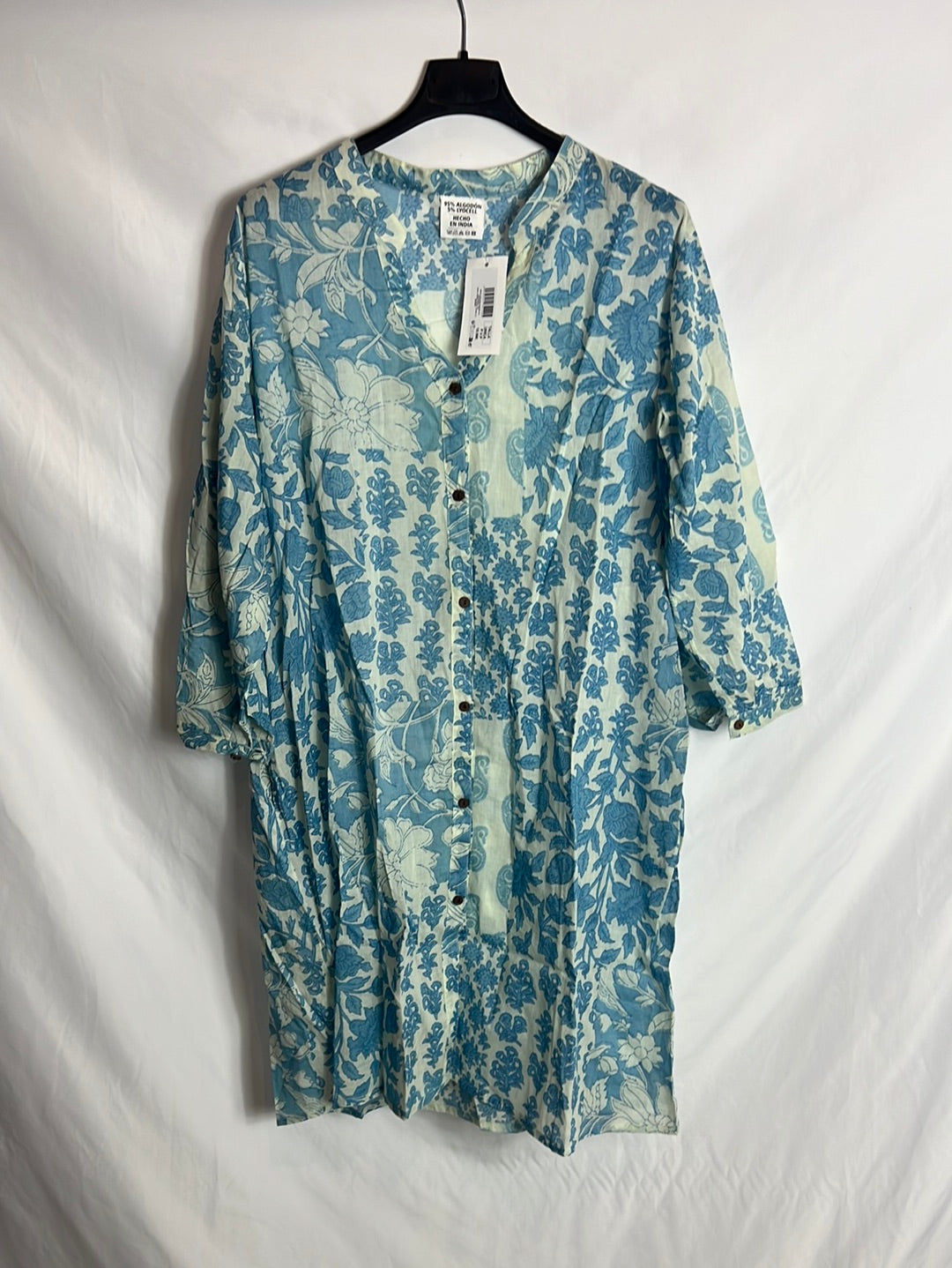 OTRAS. Vestido camisero estampado. T U (L)