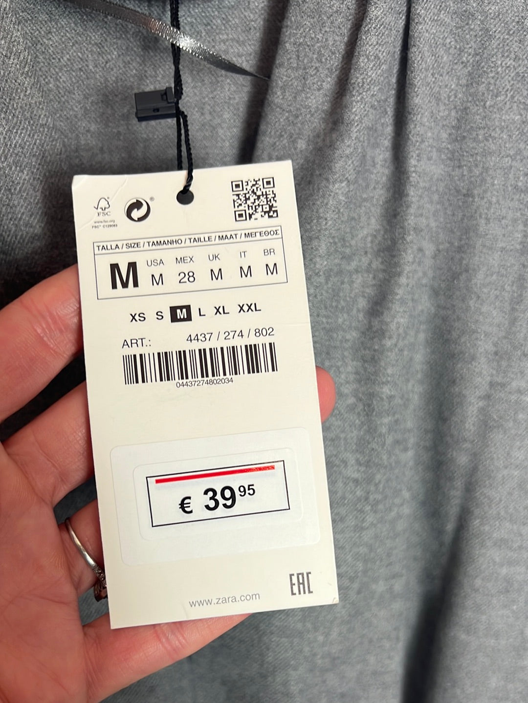 ZARA. Textured gray midi dress. TM