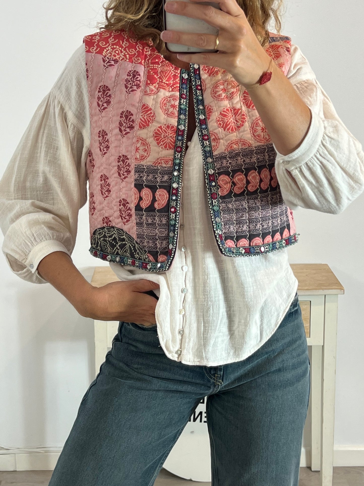 ZARA . Chaleco acolchado estampado. T L