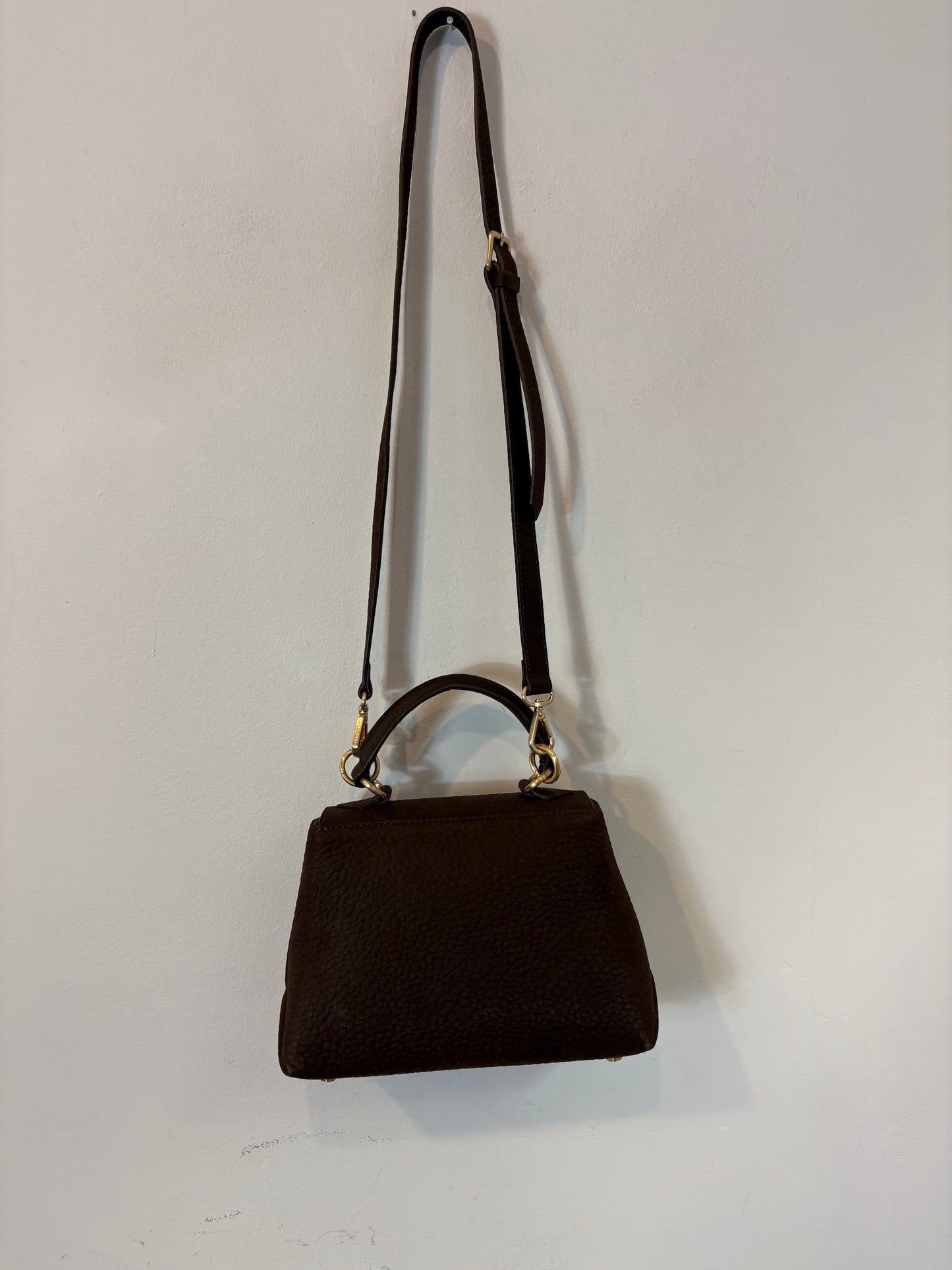 BALLANTYNE. Bolso doble asa marrón piel