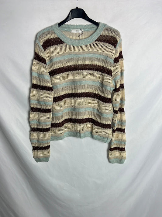 MANGO. Jersey punto rayas. T M