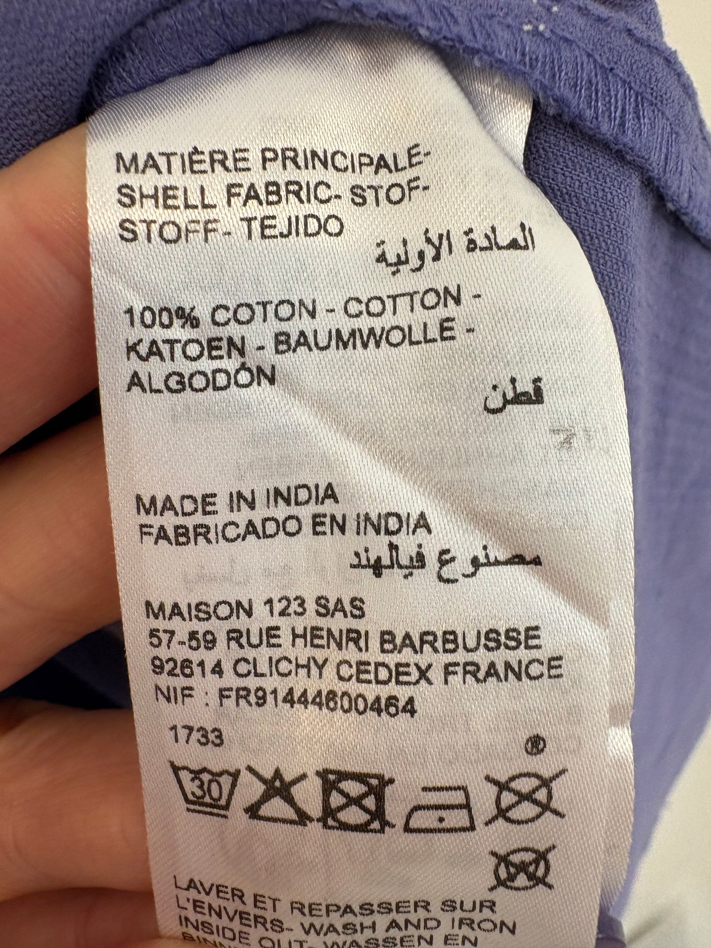 MAISON 123. Blusa morada textura