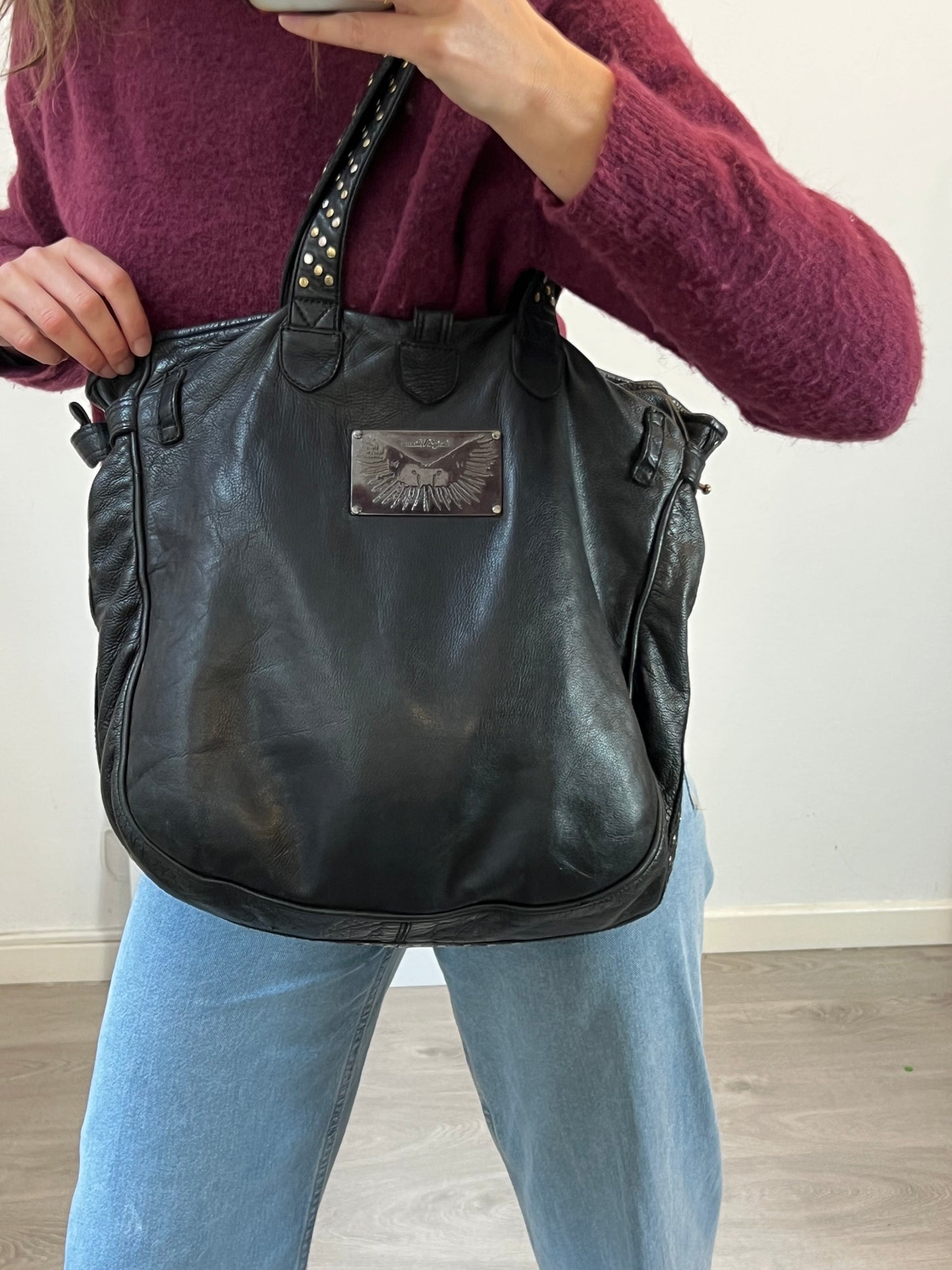 ZADIG&VOLTAIRE. Bolso shopper piel  tachuelas