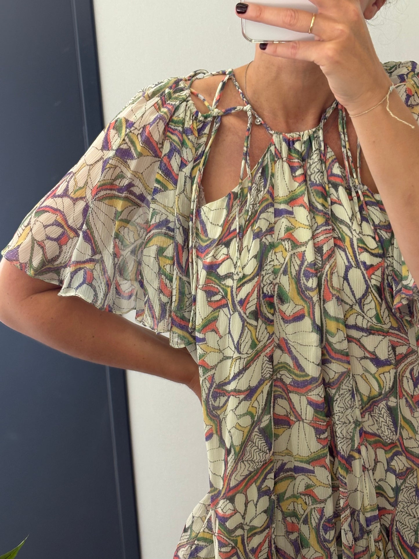 ISABEL MARANT. Vestido corto seda fluido. T S