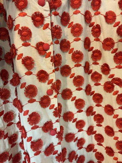 BYAN. Vestido camisero textura en rojo