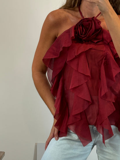 KUK. Blusa volantes rosa Tu(s/m)