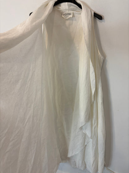 SON FINISTRA. Chaleco lino blanco