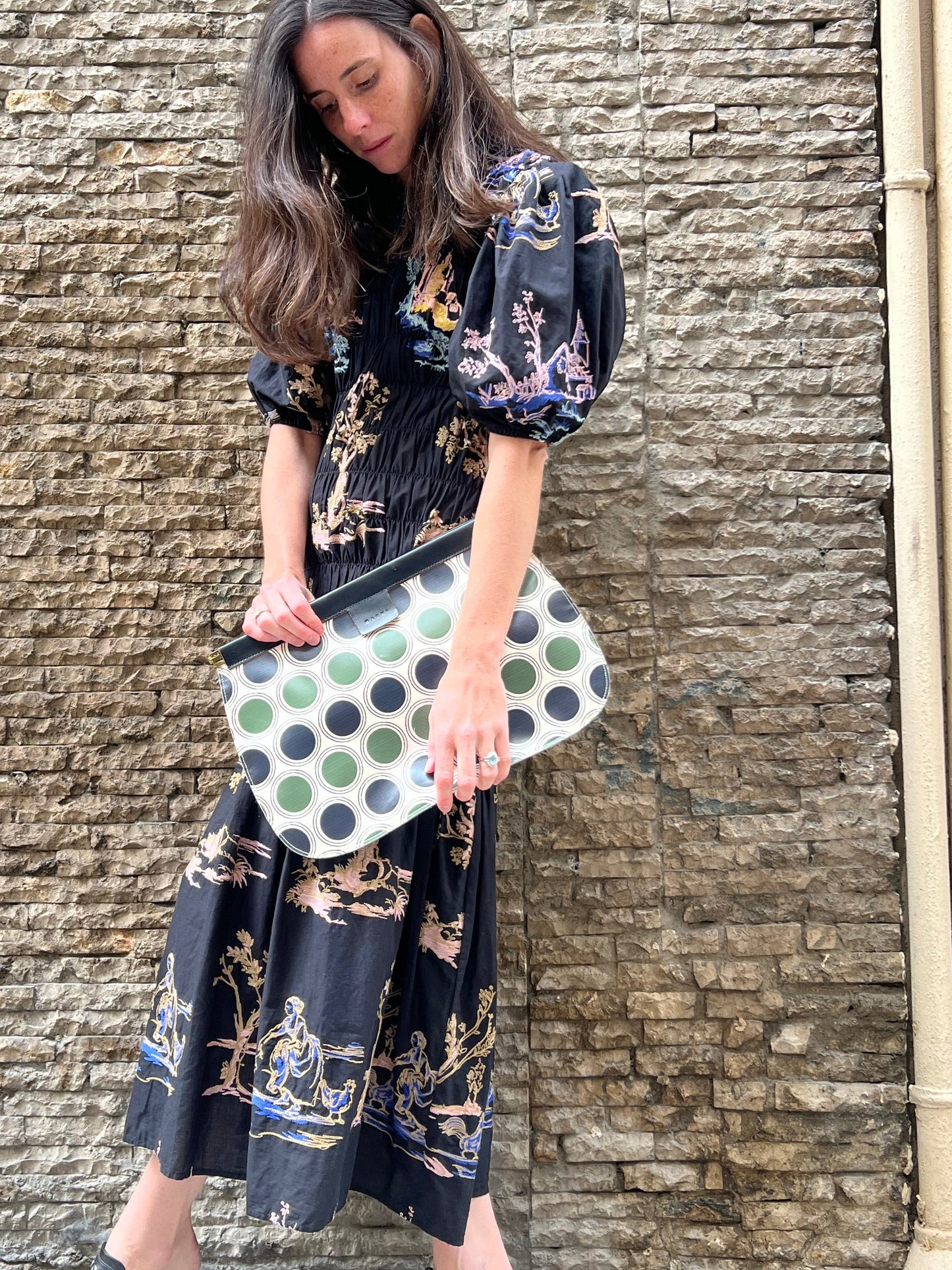 MARNI. Cartera de mano estampado retro