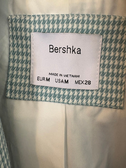 BERSHKA. Aqua green houndstooth blazer. TM