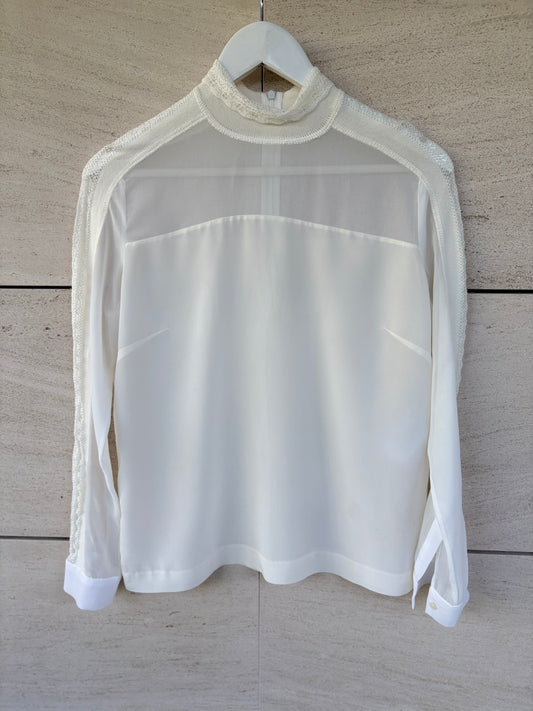 SANDRO. Top seda texturas T 1 (S)