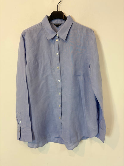 MASSIMO DUTTI. camisa azul lino