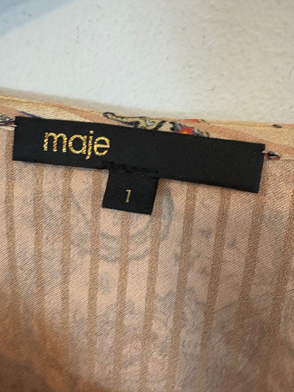 MAJE. Blusa estampada manga volante. T S