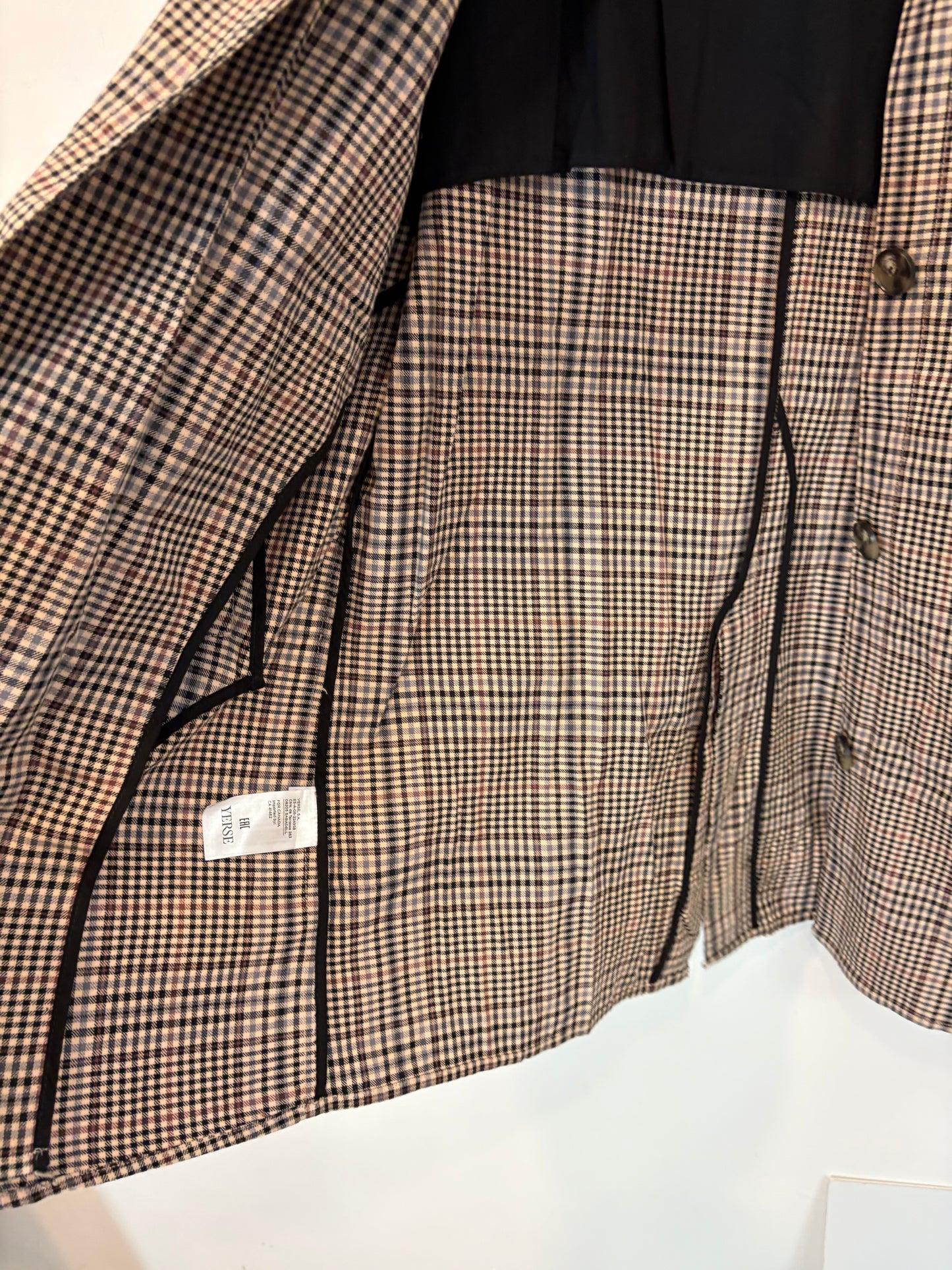 YERSE. Chaqueta cuadros ligera. T S