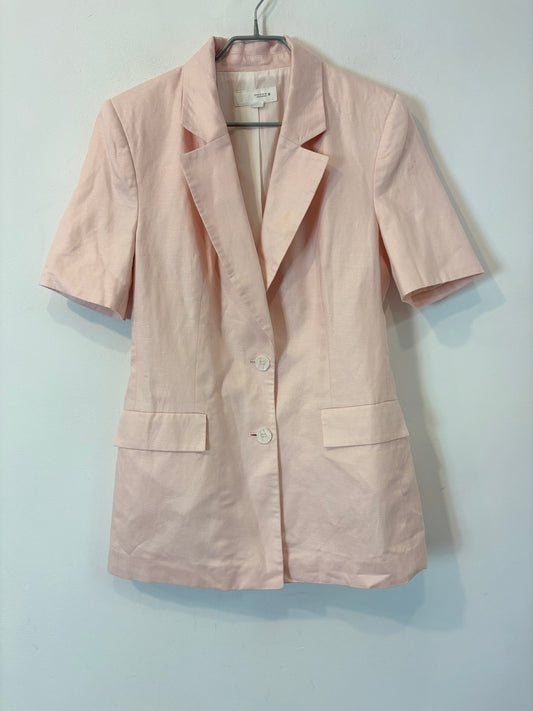 ZARA. Chaqueta rosa con lino