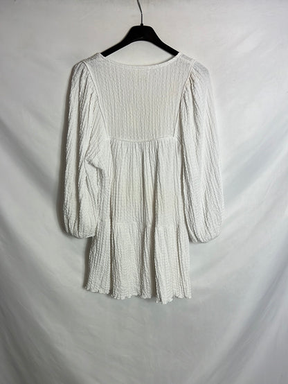 PULL&BEAR. Top blanco textura. T M