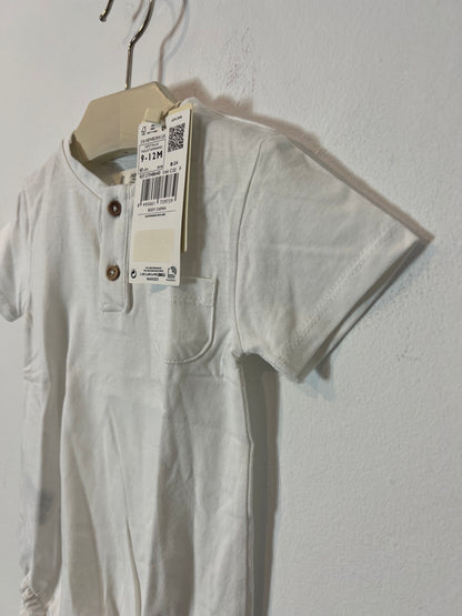 MANGO. Body blanco algodón. T 9-12 meses