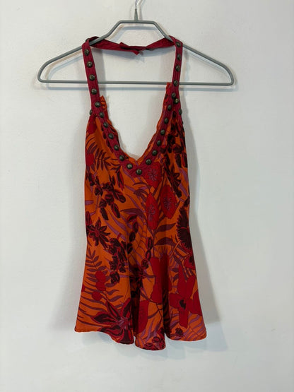 ARMANI JEANS. Top seda vintage estampado floral