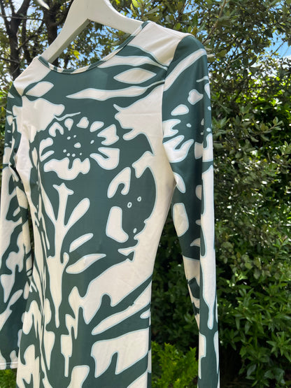 CATCHALL. Vestido largo estampado elástico. T S