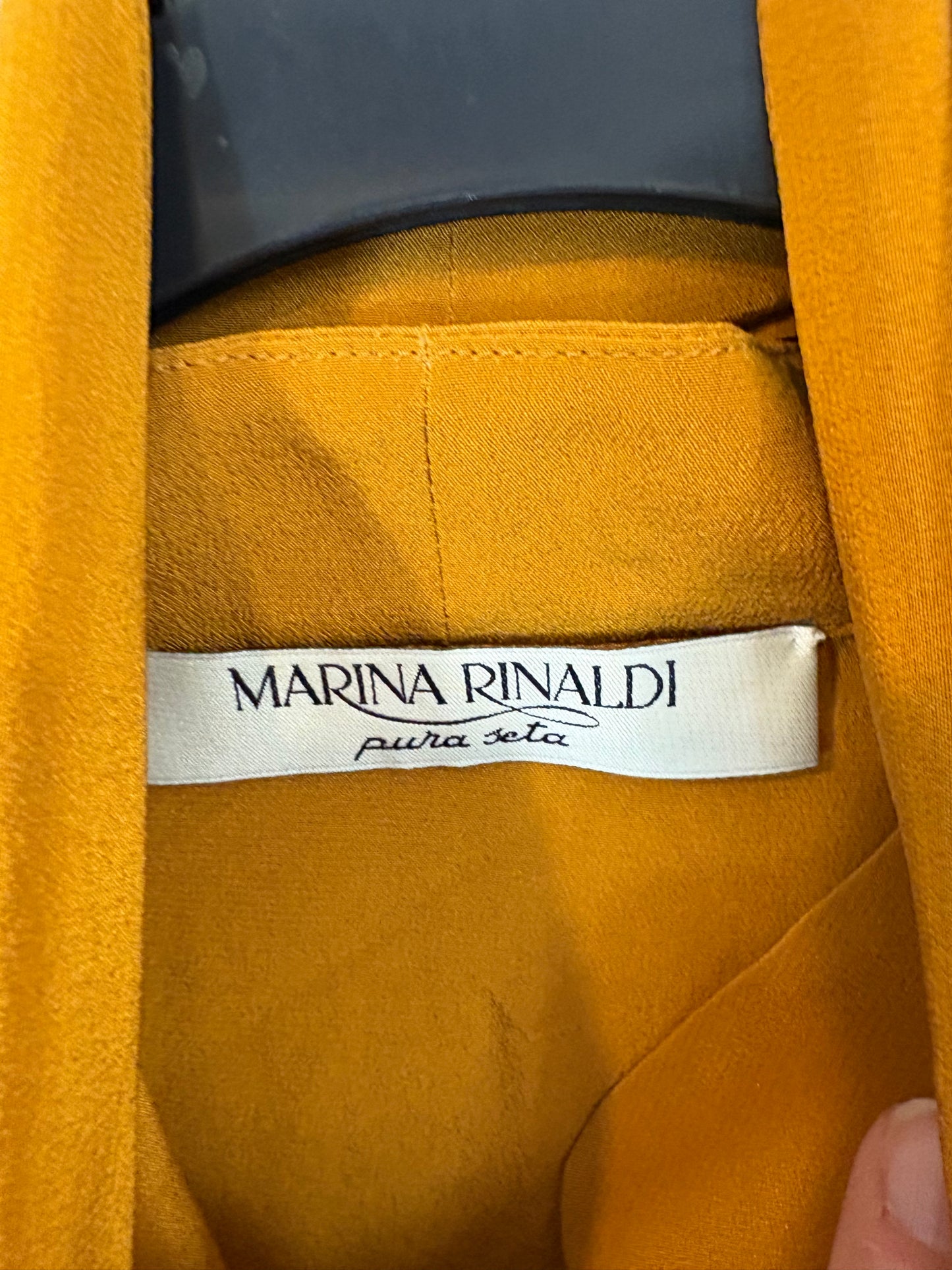 MARINA RINALDI. Blusa seda camel. T 25 (XXL)