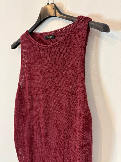 MASSIMO DUTTI. Top burdeos punto  T.xs