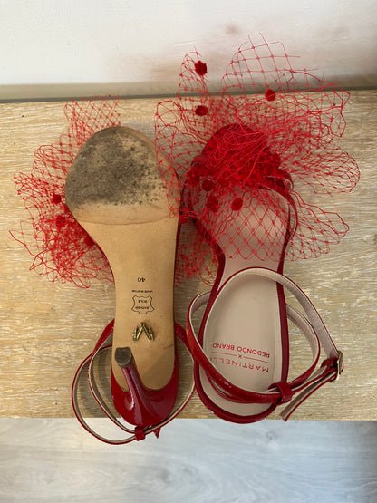 MARTINELLI X REDONDO BRAND. Sandalias rojas rejilla T.40