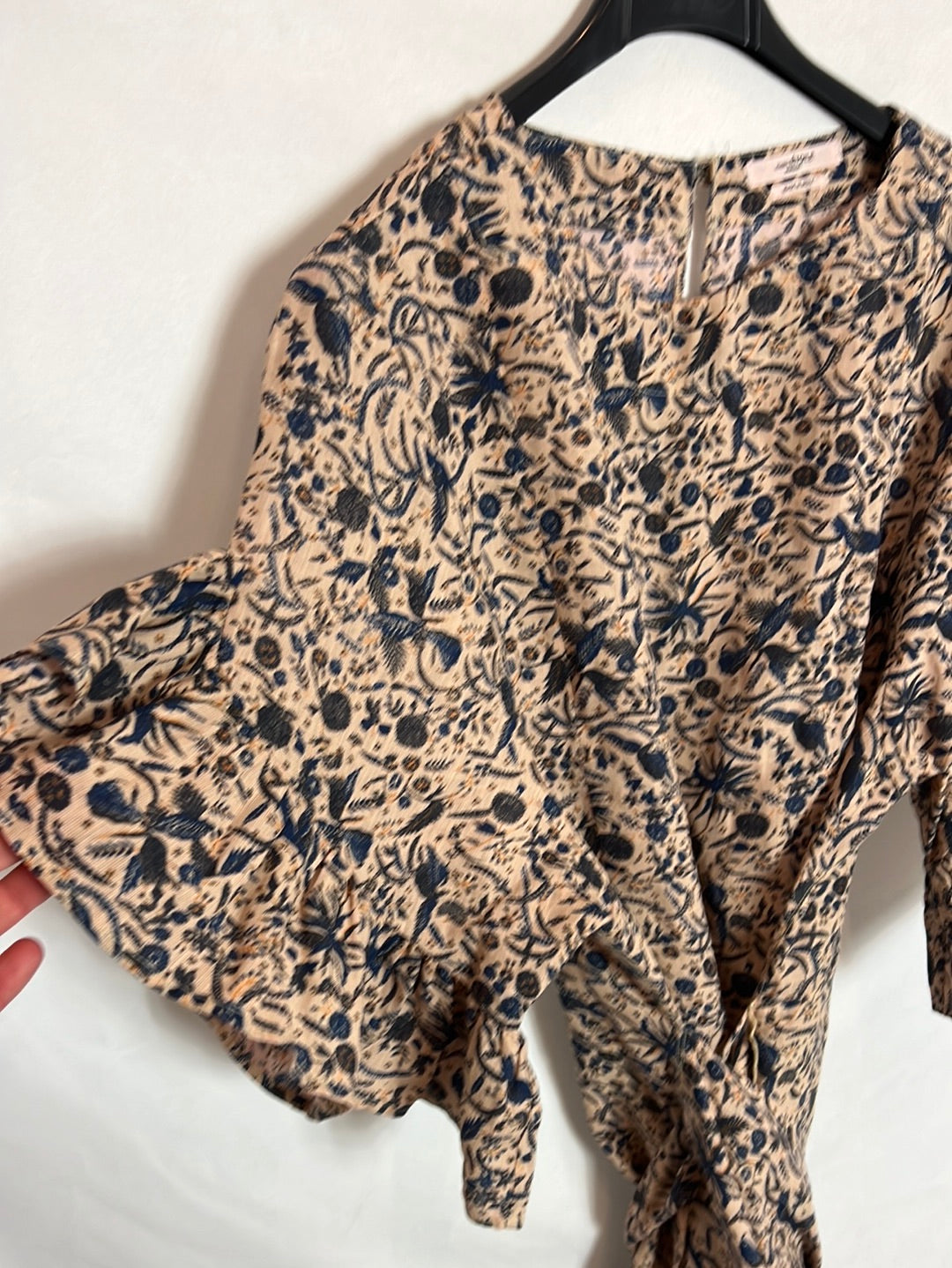 ISABEL MARANT. Vestido lino cruzado estampado. T 42