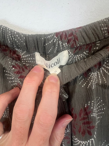 NICOLÍ. Pantalón gris estampado T.14 años