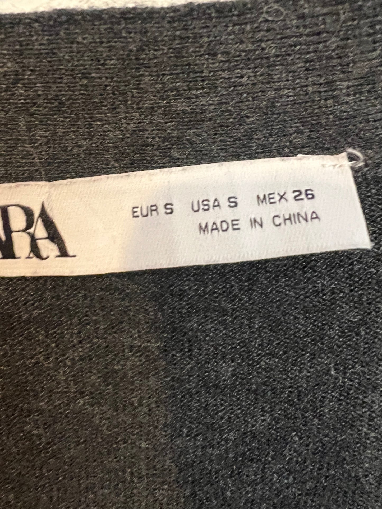 ZARA. Charcoal gray knit cardigan/dress. TS