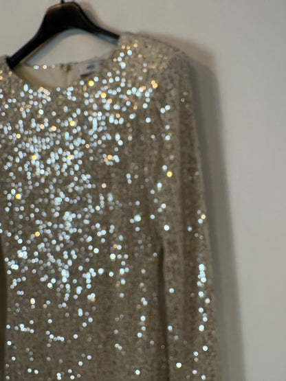 ZARA. Vestido corto lentejuelas doradas