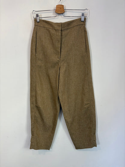 ZARA. Conjunto de lino marrón