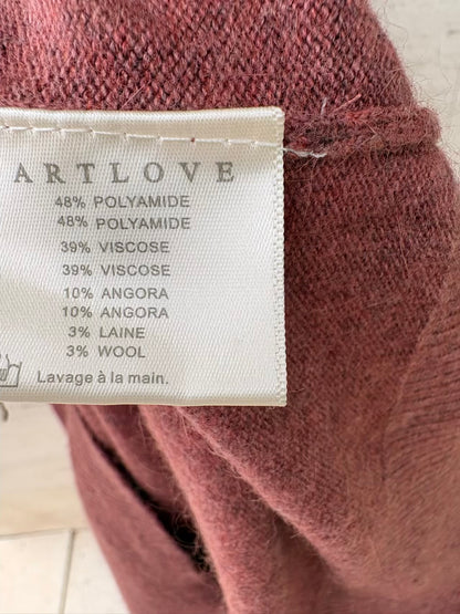 ARTLOVE.Vestido midi con lana rosa jaspeado