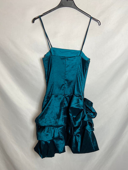 CHICAS. Vestido azul falda abullonada T. U (S)