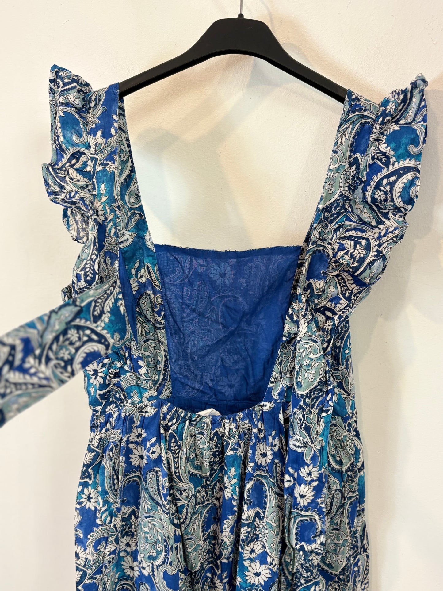 MANGO. Vestido con estampado azul