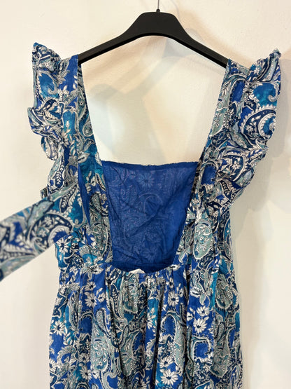 MANGO. Vestido con estampado azul