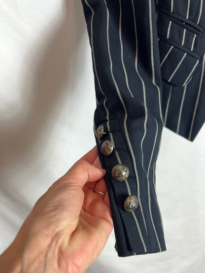 TOPSHOP. Asymmetrical blue striped jacket. TS