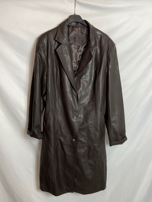 LI DA. Long faux leather jacket. Size XXL