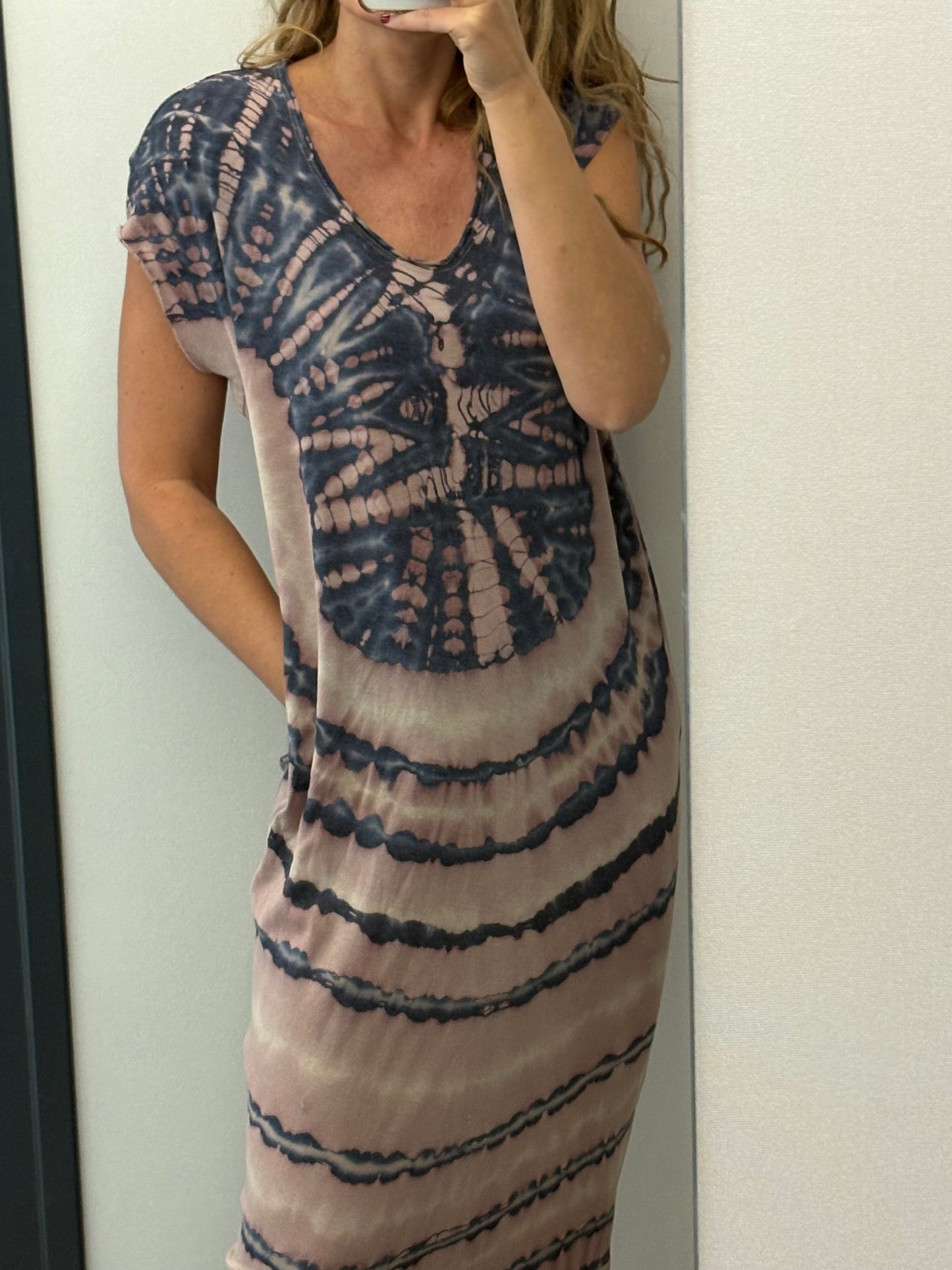 RAQUEL ALLEGRA. Vestido maxi algodón tie dye