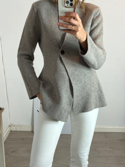 ZARA. Chaqueta beige punto  T.l