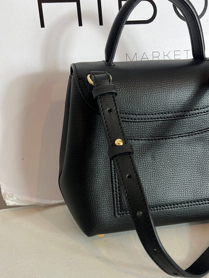 POLLENE. Black mini bag with long handle
